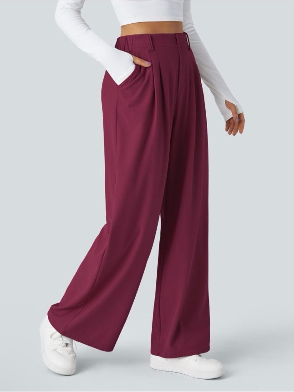 Halara Flex™ High Waisted Pocket Wide Leg Waffle Work Pants